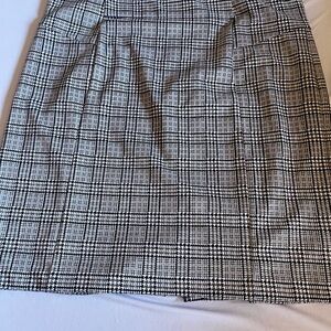 Michael Kors Black and White Checkered Pencil Skirt